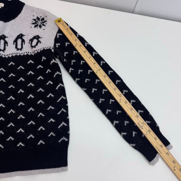 Kate Spade Penguin Intarsia Sweater Wool Blend Small Cottagecore Comfort Winter - Picture 6 of 12